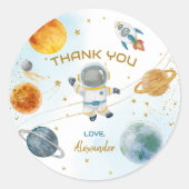 宇宙飛行士の誕生日おめでとう ラウンドシール (正面)