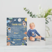 宇宙飛行士の誕生日お礼カード 招待状 (スタンド正面)