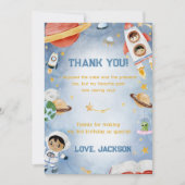 宇宙飛行士の誕生日お礼カード 招待状 (正面)