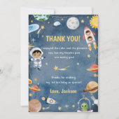 宇宙飛行士の誕生日お礼カード 招待状 (正面)