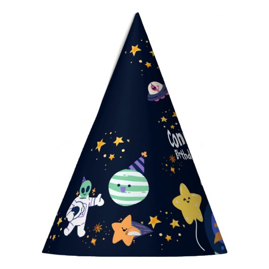 宇宙飛行士の誕生日パーティー宇宙 パーティーハット (左)