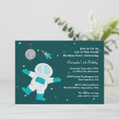 宇宙飛行士の誕生日パーティー招待状 招待状 (スタンド正面)