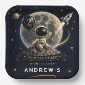 宇宙飛行士の誕生日パーティー ペーパープレート (正面)