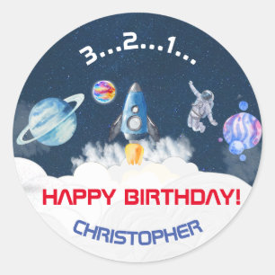 宇宙飛行士の誕生日パーティー ラウンドシール