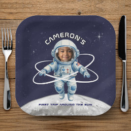 宇宙飛行士の誕生日パーティー 初めての太陽一周 ペーパープレート
