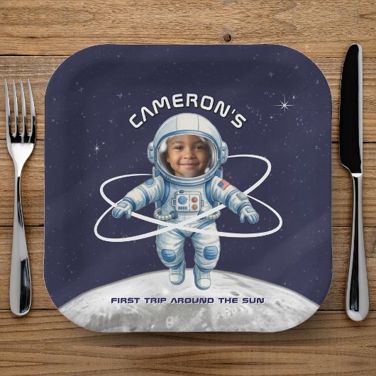 宇宙飛行士の誕生日パーティー 初めての太陽一周 ペーパープレート