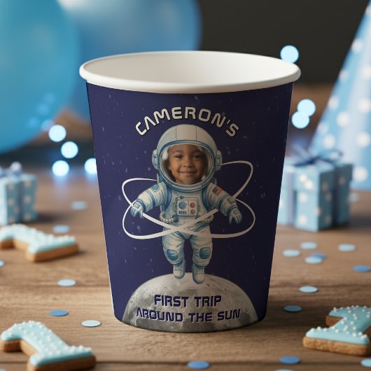 宇宙飛行士の誕生日パーティー 初めての太陽一周 紙コップ