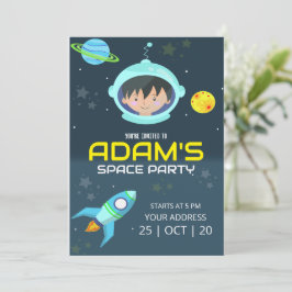 宇宙飛行士の誕生日招待状、宇宙の誕生日 招待状