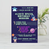 宇宙飛行士の誕生日招待状 - 楽しい宇宙へ飛び出そう！ 招待状 (スタンド正面)