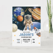 宇宙飛行士の誕生日招待状 銀河 外宇宙 招待状 (正面)