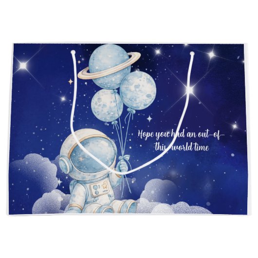 宇宙飛行士の誕生日記念品袋 ラージペーパーバッグ (正面)