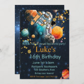 宇宙飛行士の誕生日, スケートボードの誕生日, 宇宙 招待状 (正面/裏面)