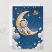 宇宙飛行士の赤ちゃんお披露目会の招待状 少年 宇宙のくま 招待状 (裏面)