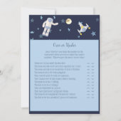 宇宙飛行士の赤ちゃんのオーバーアンダーゲーム 招待状 (正面)