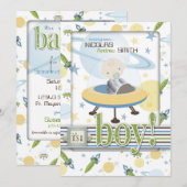 宇宙飛行士の赤ちゃん歓迎会の招待状 招待状 (正面/裏面)