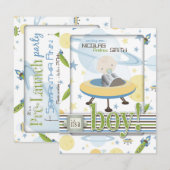 宇宙飛行士の赤ちゃん歓迎会の招待状 招待状 (正面/裏面)