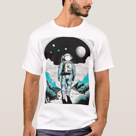 宇宙飛行士の重力Leap Tシャツデザイン Tシャツ (正面)