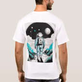 宇宙飛行士の重力Leap Tシャツデザイン Tシャツ (裏面)