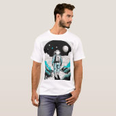 宇宙飛行士の重力Leap Tシャツデザイン Tシャツ (正面フル)