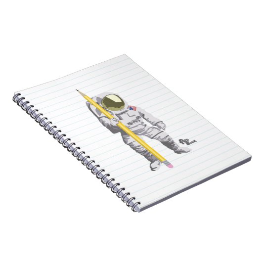 宇宙飛行士の鉛筆および紙のノート ノートブック (右側)