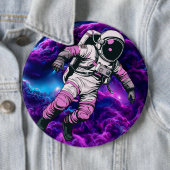 宇宙飛行士の銀河 紫のバラ 缶バッジ (インサイチュ)