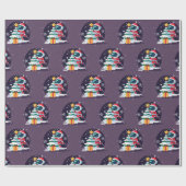 宇宙飛行士の飾クリスマスツリー ラッピングペーパー (フラット)