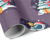 宇宙飛行士の飾クリスマスツリー ラッピングペーパー (ロールコーナー)