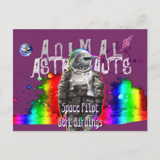 宇宙飛行士の鳥 ポストカード (正面)