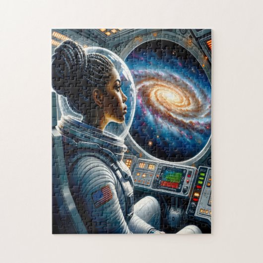 宇宙飛行士の黒人女性 ジグソーパズル (縦)