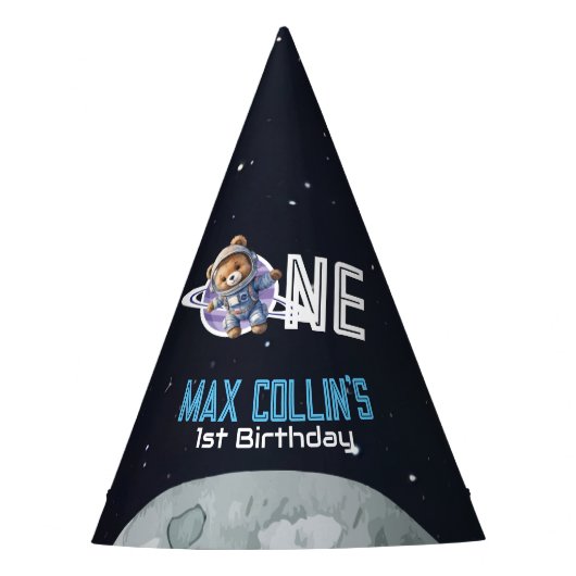 宇宙飛行士の1歳の誕生日 パーティーハット (正面)