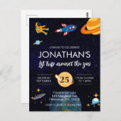 宇宙飛行士の1歳誕生日パーティー ポストカード (正面/裏面)