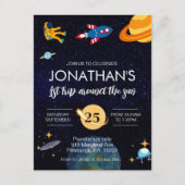 宇宙飛行士の1歳誕生日パーティー ポストカード (正面)