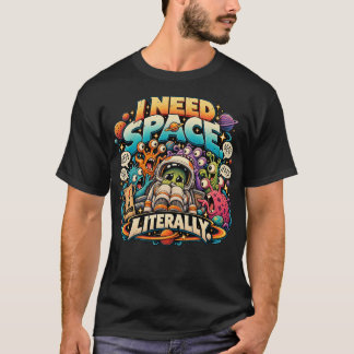 宇宙飛行士の「一人になりたい」 Tシャツ