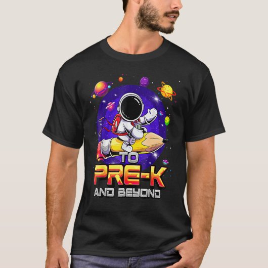 宇宙飛行士のK前とK後の新学期 Tシャツ (正面)