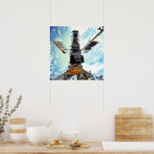 宇宙飛行士はハッブル宇宙望遠鏡で働く ポスター (キッチン)