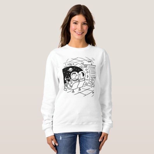 宇宙飛行士はメールの配信を見て驚いた スウェットシャツ (正面フル)