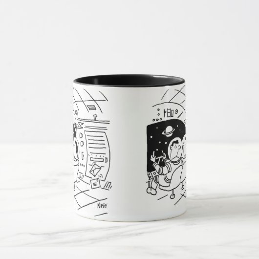 宇宙飛行士はメールの配信を見て驚いた マグカップ (中央)