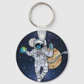 宇宙飛行士は宇宙を楽しむ キーホルダー (正面)