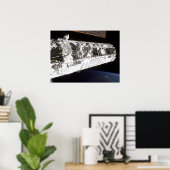 宇宙飛行士は宇宙局国際的で働く ポスター (ホームオフィス)