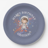 宇宙飛行士アウトスペースボーイ誕生日 ペーパープレート (正面)