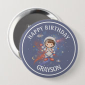 宇宙飛行士アウトスペースボーイ誕生日 缶バッジ (正面&裏面)