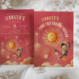 宇宙飛行士アドベンチャーファースト誕生日パーティー 招待状