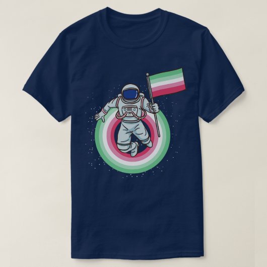 宇宙飛行士アブローズアルプライド国旗 Tシャツ (デザイン正面)