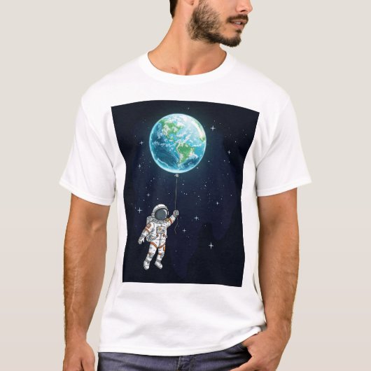 宇宙飛行士アースバルーングラフィックTシャツ Tシャツ (正面)