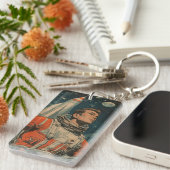 宇宙飛行士アート宇宙飛行士ギャラリーアートヴィンテージ キーホルダー (正面右)