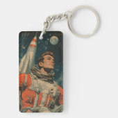 宇宙飛行士アート宇宙飛行士ギャラリーアートヴィンテージ キーホルダー (裏面)
