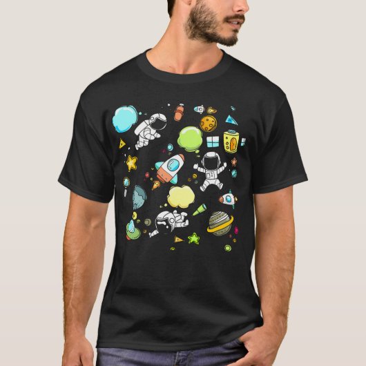 宇宙飛行士アート Tシャツ (正面)