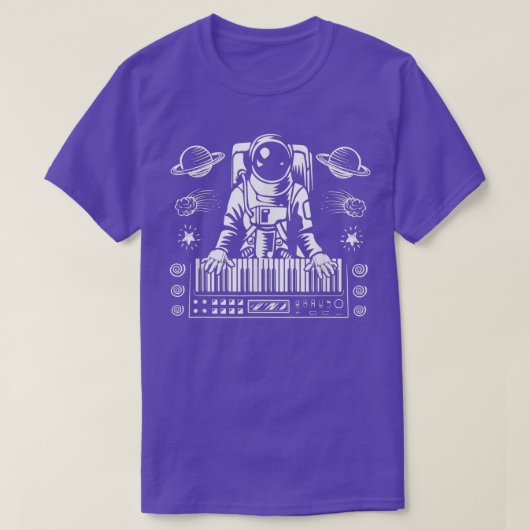 宇宙飛行士ア遊ログ・シンセサイザ宇宙デザインMus Tシャツ (デザイン正面)