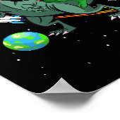 宇宙飛行士エイリアンのTRex恐竜 ポスター (角)