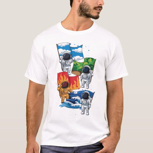 宇宙飛行士エレメント宇宙探査機銀河系科学 Tシャツ (正面)